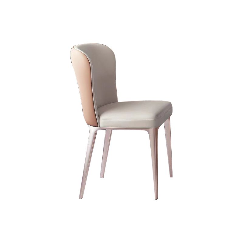 Kitchen Side Chair Metal Legs Upholstered Armless Dining Chair