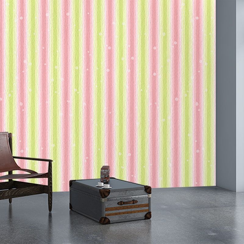 Illustration Stain Resistant Mural Wallpaper Stripe Sleeping Room Wall Mural