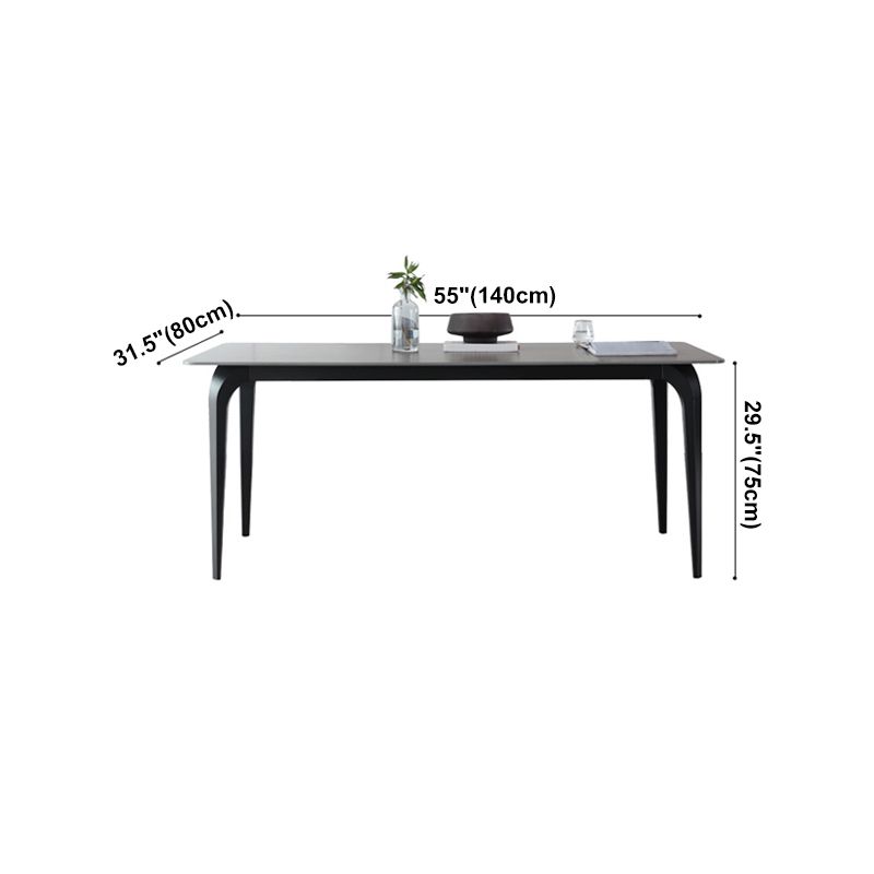 Industrial Grey Table for Restaurant Dining Table with Meal Base and 4 Legs