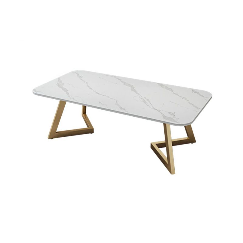 Glam Slate Coffee Table Rectangular Cocktail Table for Living Room
