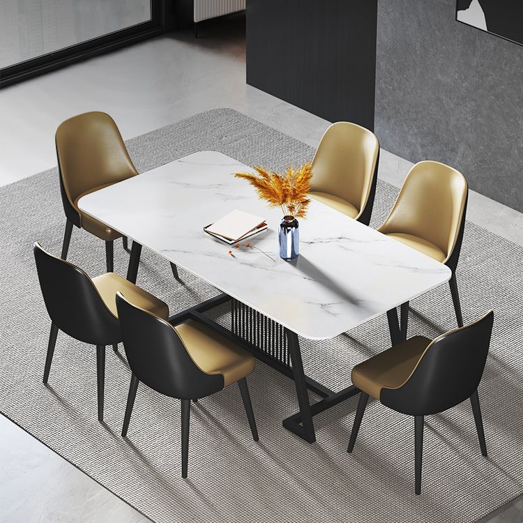 Modern 1/2/5/7 Pieces Dining Set Sintered Stone Rectangle Dining Table with Chairs