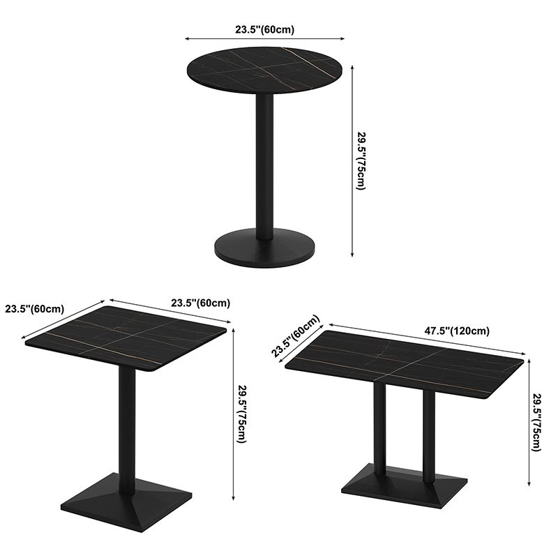 Industrial Sintered Stone Dinner Room Kitchen Table Black Table for Dining Room