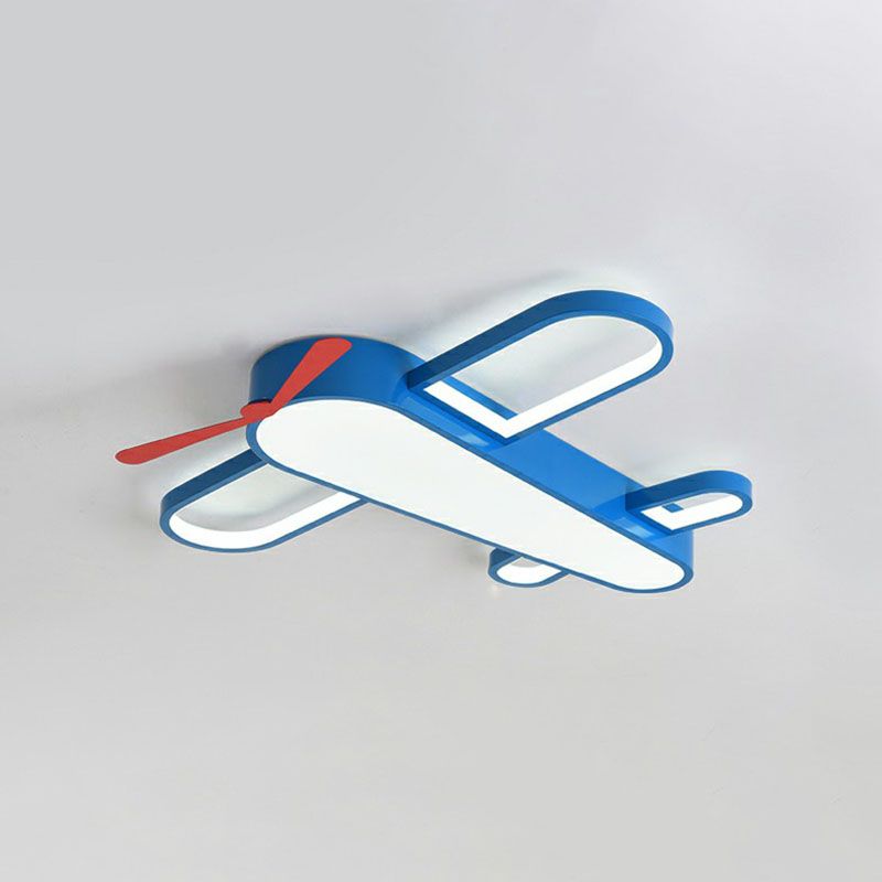 Flugzeug-Schlafzimmer Flush Mount Beleuchtung Acryl Kinder Stil LED-Unterputz-Halterung in Blau