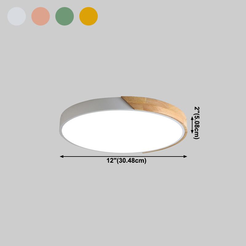 Modern Macaroon Round Shape Ceiling Lamp Iron LED Ceiling Light for Bedroom