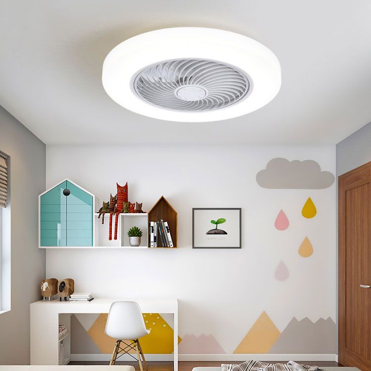 Kreisförmige Acryl -LED -Deckenlüfter minimalistisch halb flush montiertes Licht für Schlafzimmer
