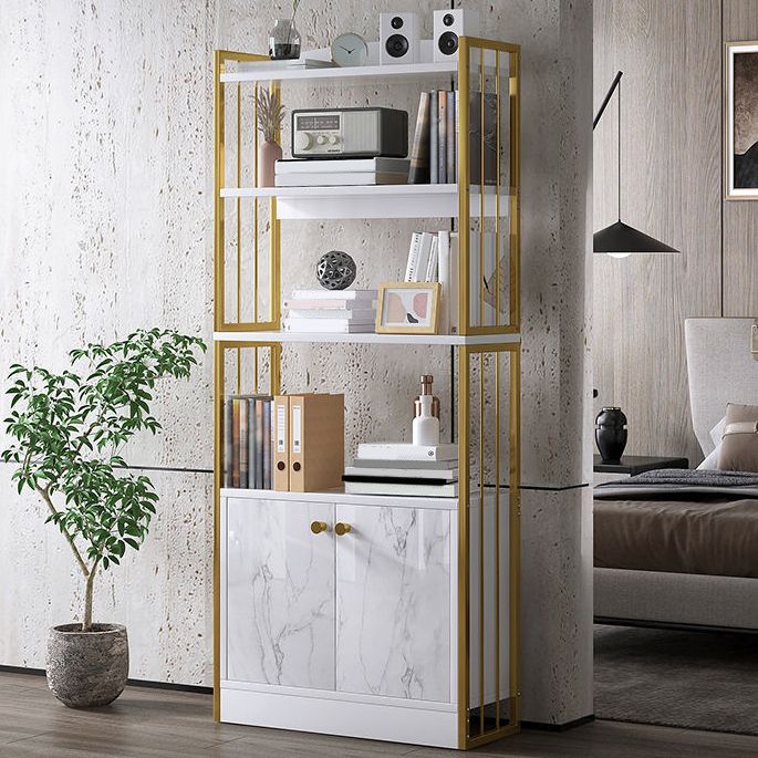 Modern Metal Book Shelf Home Open Back Bookcase with Shelves