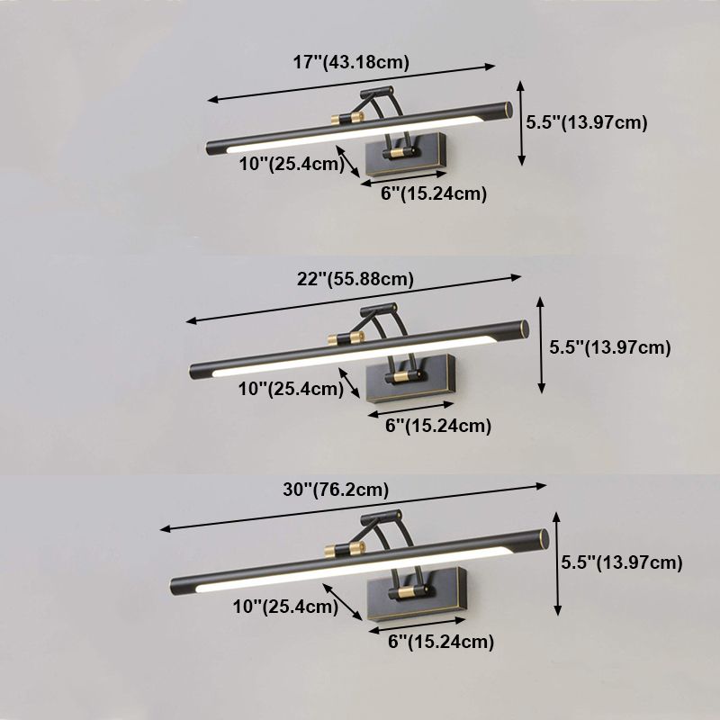 Metal Linear Shape Wall Sconce Modern Style 1 Light Mirror Wall Mount Light