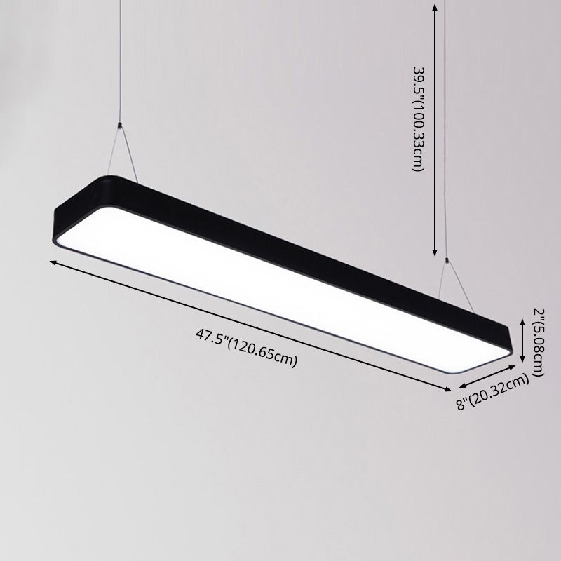 Modern Style LED Pendent Rectangle Suspended Lights for Conference Room