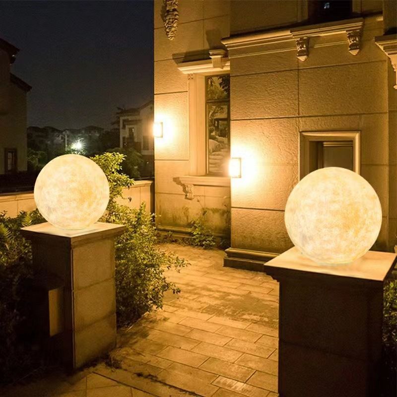 Modern Waterproof Outdoor Light Ball Shape with Resin Shade for Outdoor