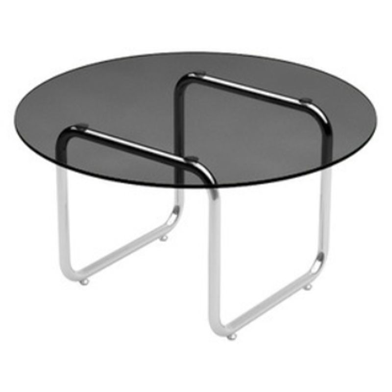 Modern Glass Sled Cocktail Table Round 1 Single Coffee Table