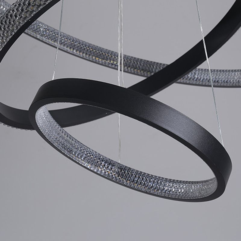 Runde Form hängende Lampenvorrichtung moderne Style -Anhängerlampe in Schwarz für Wohnzimmer