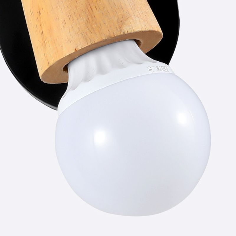 Unique Shape Wood Vanity Sconce Light Modern Style 1-Light Vanity Mirror Lights