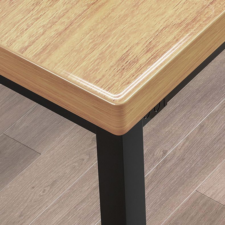 Contemporary Style Rectangular MDF Dining Set Dining Table with Metal Trestle Base