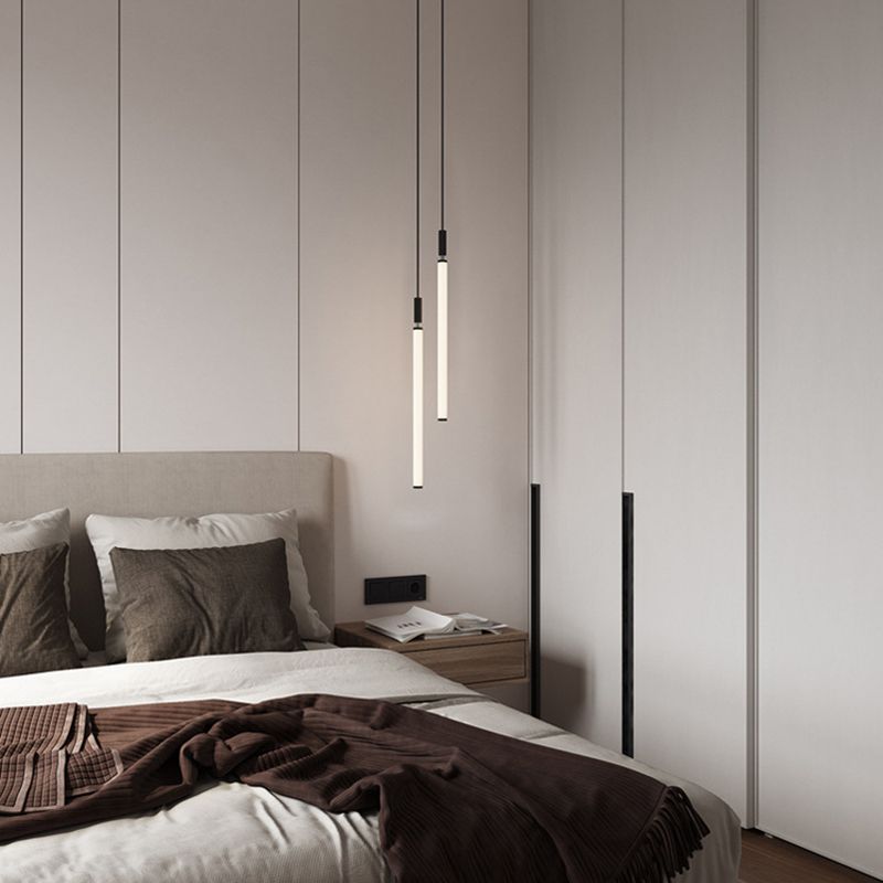 Lampada a sospensione del soffitto tubolare Minimalista Acrilico Black-White LED LEGGIO