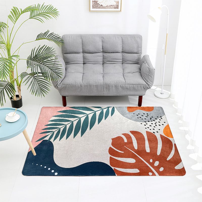 Orange Modern Carpet Polyester Graphic Carpet Stain Resistant Carpet for Home Decor