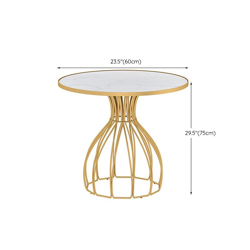 Metal and Stone Table Glam Style Simple Home Round Dining Table
