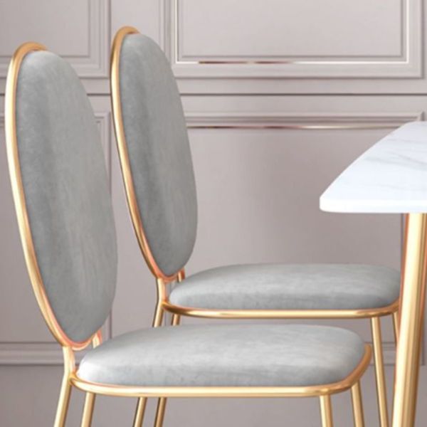 Glam Rectangle Dining Table Set 1/2/5 Pieces Dinette Set with White Sintered Stone Top