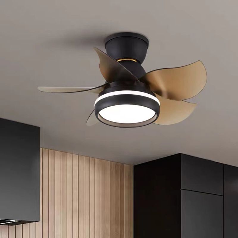 Ventola a soffitto leggero a led metallo moderno a sfioramento per bambini camera da letto