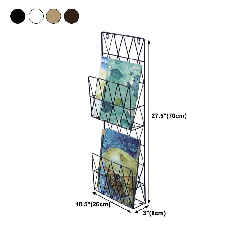 Wall Mounted Bookshelf Contemporary Style Bookcase for Home Study Room