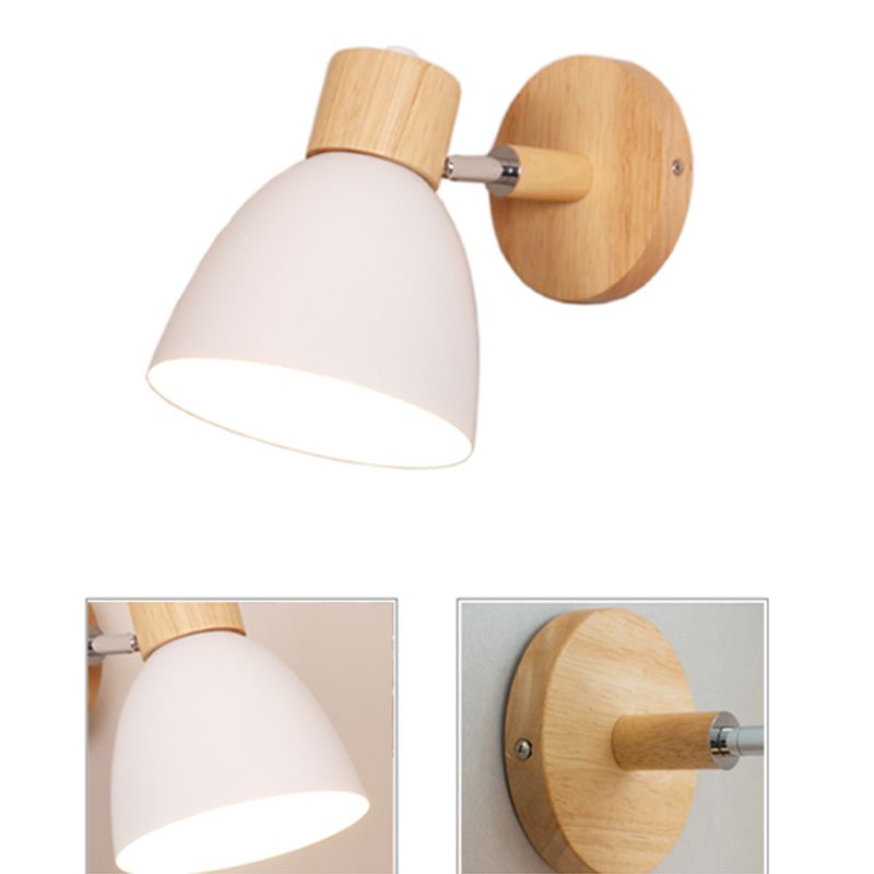 Prononi leggeri a parete in legno contemporanei con a parete a doppio cono a parete montata per camera da letto