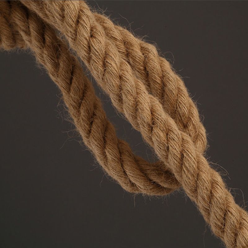 Rope Beige Pendant Lighting Fixture No Bulb Industrial Style Pendant Light Kit for Restaurant