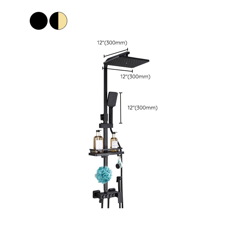 Contemporary Copper Shower System Wall Mounted Shower System with Hand Shower