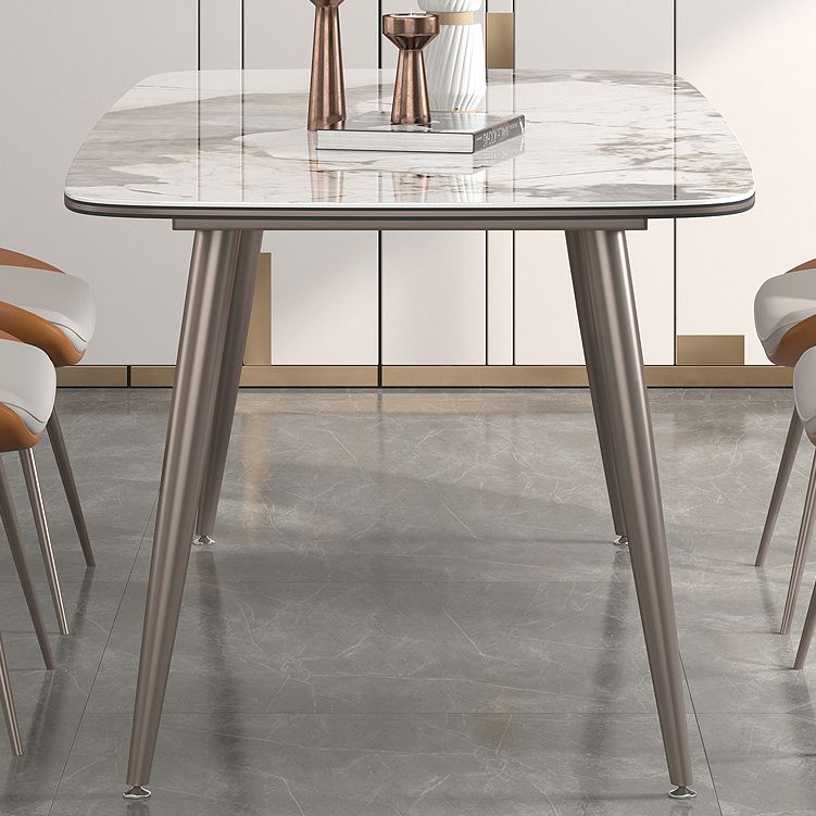 Luxusstil Home Sintered Stone Esstisch 4 Beine Basis Rechtecktisch