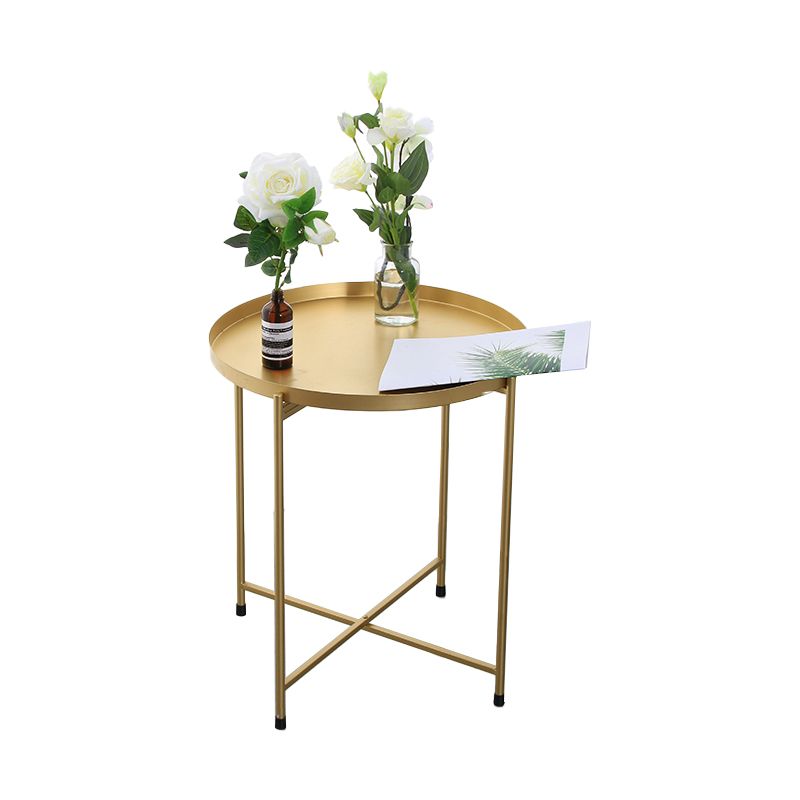 Round Shape Sofa Side Accent Table Tray Top Modernistic Bedroom End Table