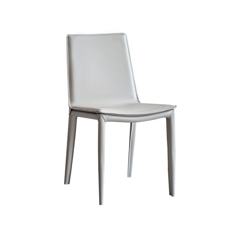 Modern Simple Side Chair Faux Leather Colorful Armless Dining Chair for Home Use