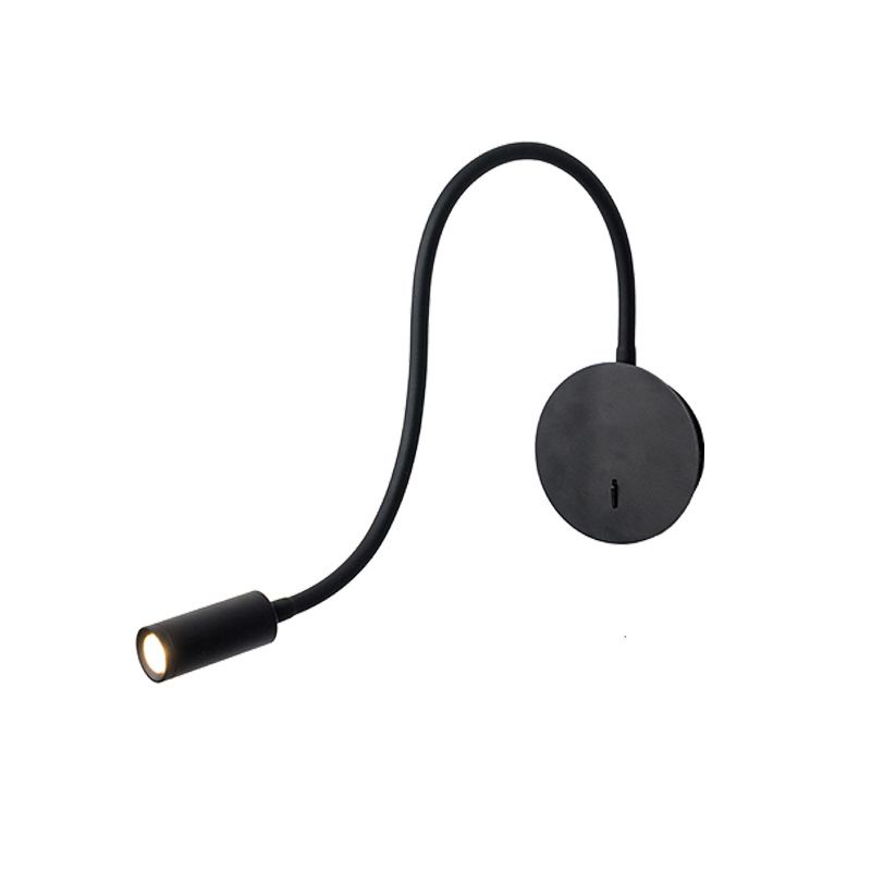 Modern Style Metal Wall Light Round 4" Wide Reading Wall Sconce for Bedroom