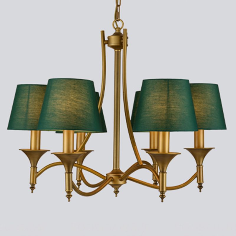 Multi-head hangende verlichtingsarmaturen Amerikaanse stijl vat kroonluchter hanglamp met stofschaduw