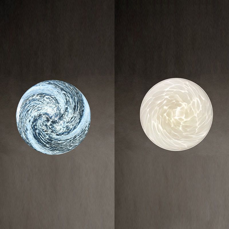 Contemporary Glass Wall Lighting 1-Light Circle Sconce Light for Bedroom