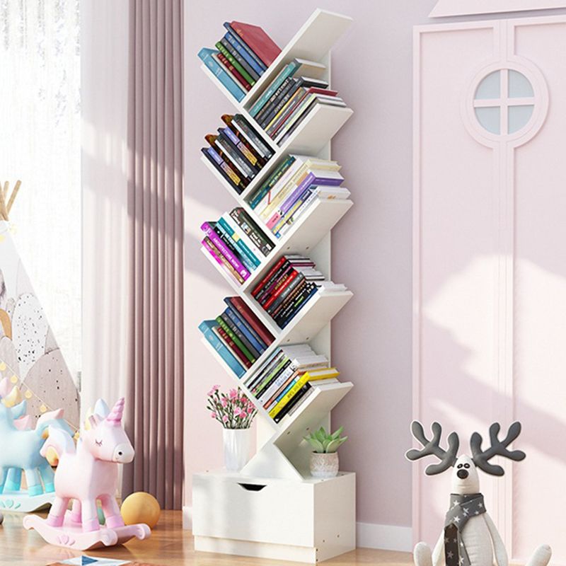Scandinavian Style Shelf Bookcase Closed Back Bookcase for Office and Home