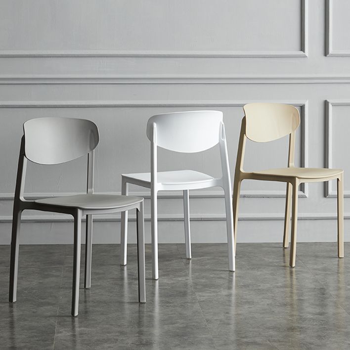 Minimalist Opening Back Dining Side Chair Kitchen Plastic Dining Side Chair