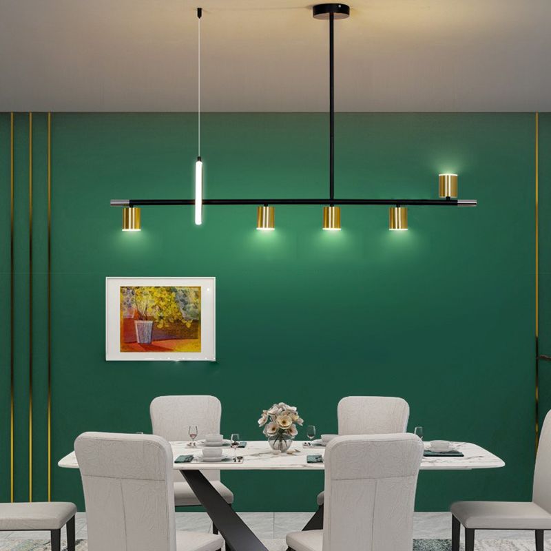 Cylinder Island Lighting Contemporary Metal Island Lighting Fixture for Kitchen