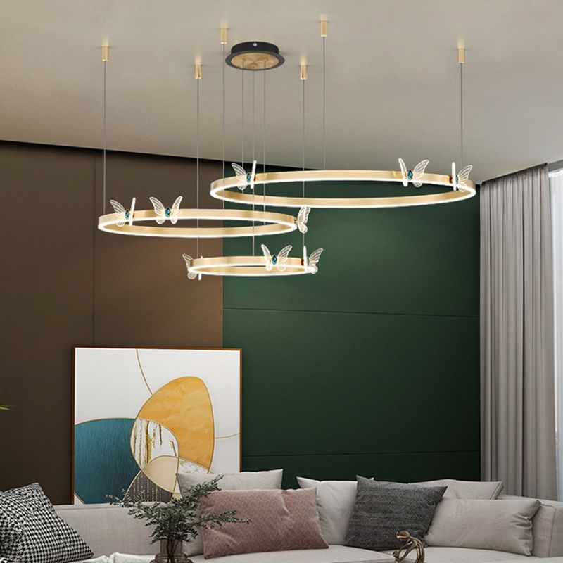 Kit de lámpara de colgante de metal ligero de techo orbicular moderno