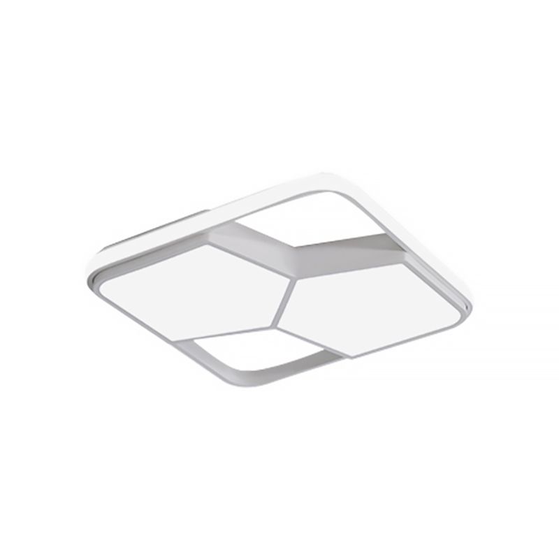 Plafonnier géométrique LED moderne noir et blanc acrylique encastré chaud / blanc chambre à coucher lumière