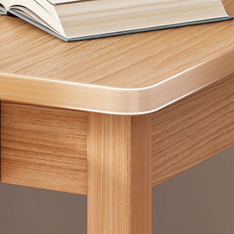 Square Wooden 4 Legs Side Table 1-Drawer End Table with Shelf