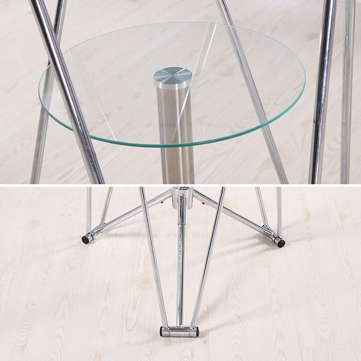 Mesa de comedor de cocina de estilo moderno mesa redonda con base de metal para el hogar