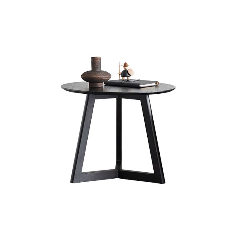 Scandinavian Solid Wood Round Top Side Table 19.6-inch 3 Legs End Table