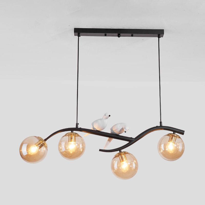 Contemporary Glass Island Lighting Fixture Creative Hanging Light for Dining Room