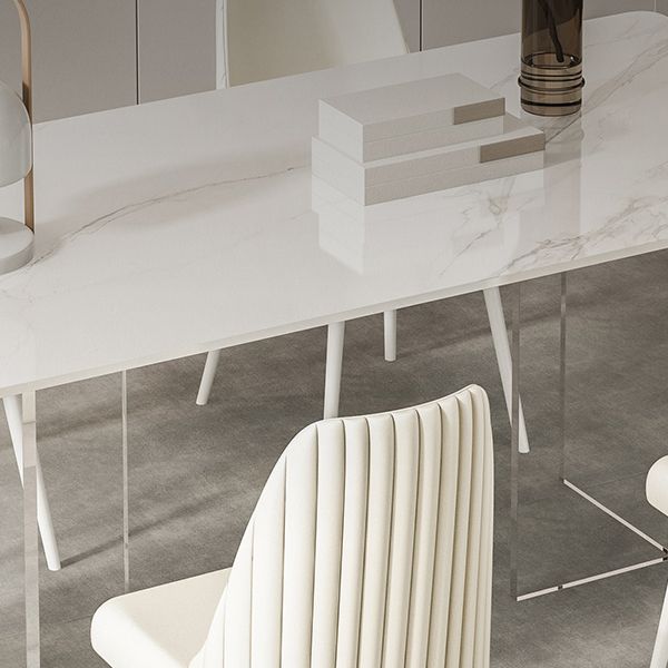 Modern Rectangle Stone Dining Table 1/2/5/7 Pieces Dining Set for Kitchen