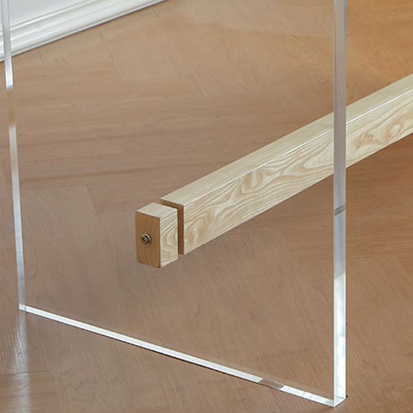 Rectangle Trestle Dining Table Modern Pine Wood Table for Kitchen