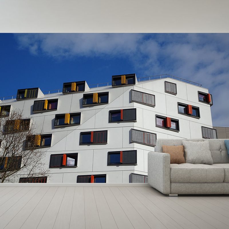 Modern City Architecture Mural Wallpaper Meeting Room Wall Decor, Made to Measure