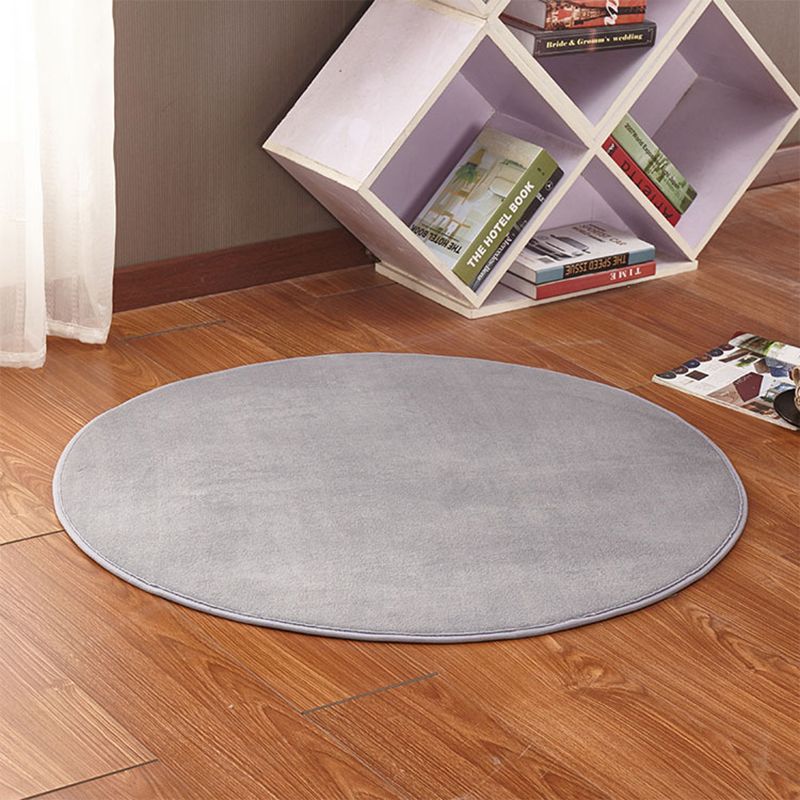 Tapis moderne à shag ordinaire rond Polyester tapis intérieur
