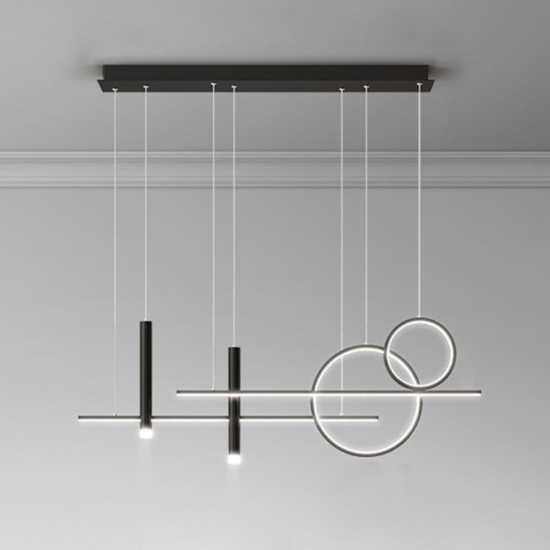 Metal Island Lighting with Silicone Shade Contemporary Ceiling Pendant Light