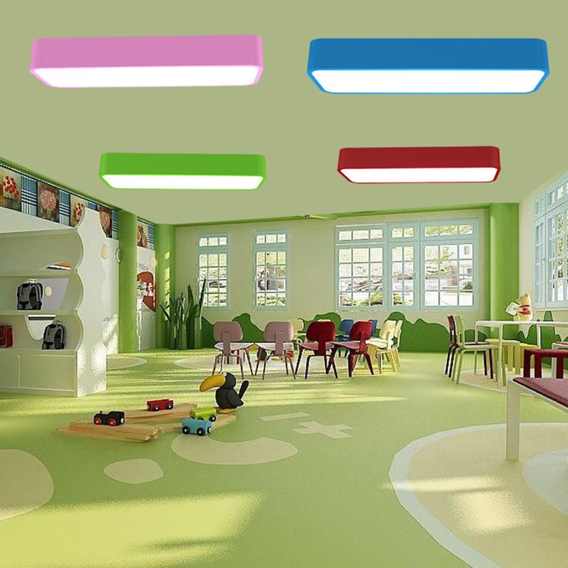 Rechteck Unterputze Leuchte Macaron Acryl Gelb/Blau/Rosa LED Deckenbeleuchtung für Kindergarten