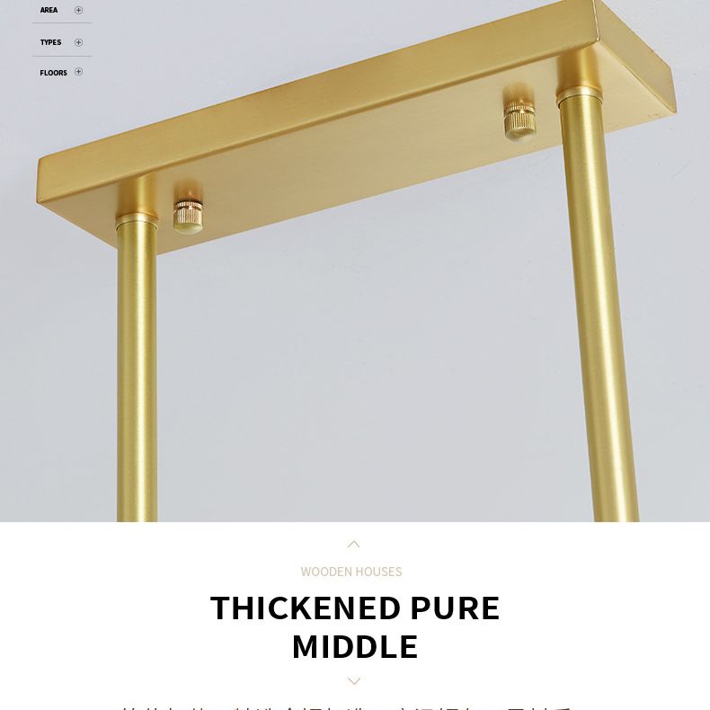 Cylinder Glass Island Chandelier Light Minimalist Gold Ceiling Pendant Light for Dinning Room