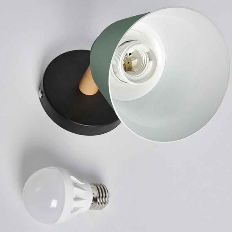 Metal Cone Shaped Sconce Light Fixture Nordic Style Wall Light Fixture for Bedroom