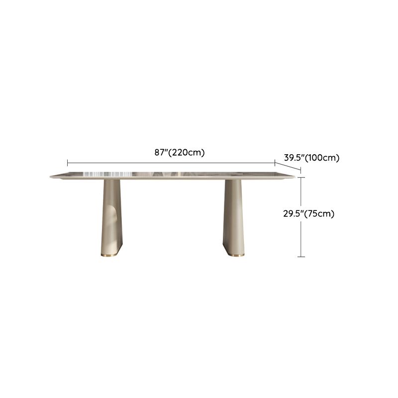 Nordic Style 1/4/5/7 Pieces Furniture Rectangle Stone Dining Table Set in White